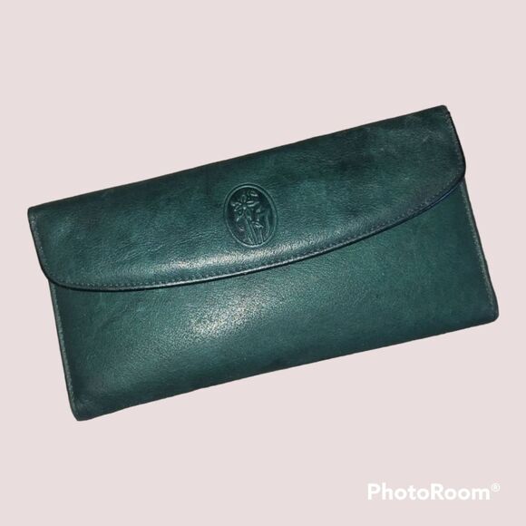 VNTG Top Grain Cowhide Forest Green Wallet - Picture 1 of 11